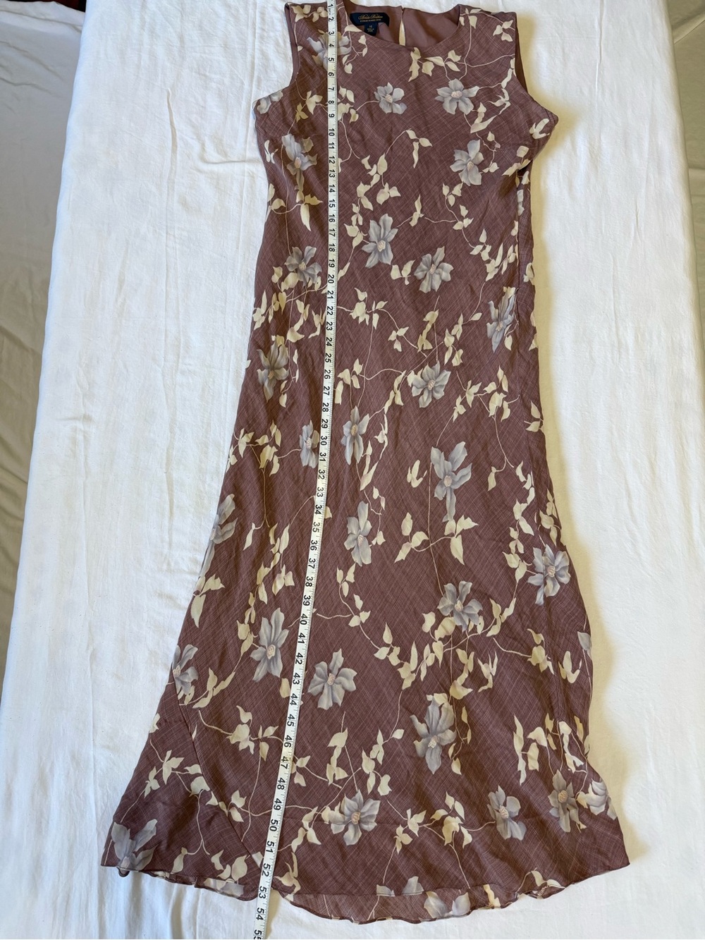 Brooks Brothers 14 Silk Bias Floral 90’s Mauve Dress